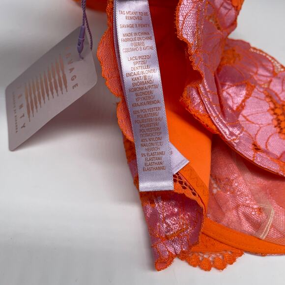 Savage X Fenty Women's Perfect Pearly Purple Poppylicious Lace Bralette Size 38D - Picture 6 of 6